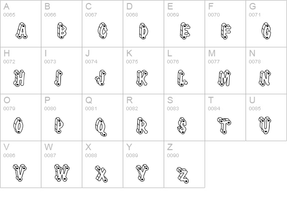 ElliottsTyphpoidMThrDLight uppercase A-Z preview