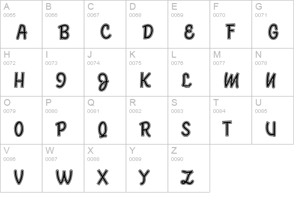 ElliottsVenusDioxideOutlined uppercase A-Z preview