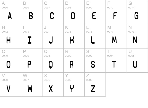 Elsewhere BRK uppercase A-Z preview