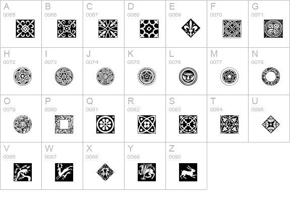 Emblem uppercase A-Z preview