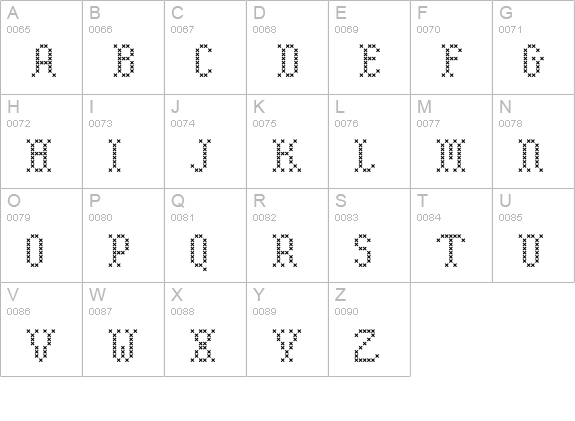 Embroidery uppercase A-Z preview