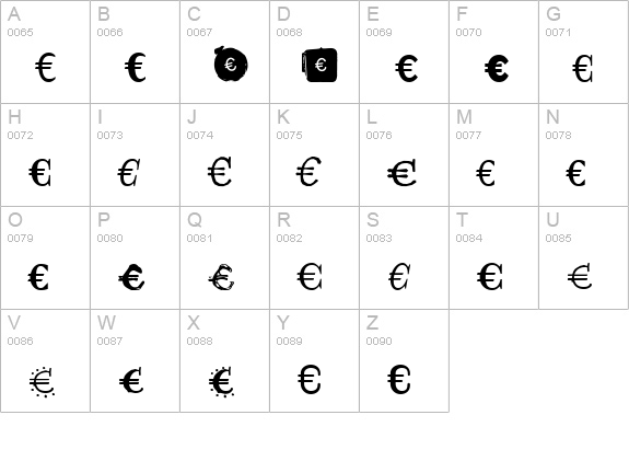 EmigreEuro uppercase A-Z preview