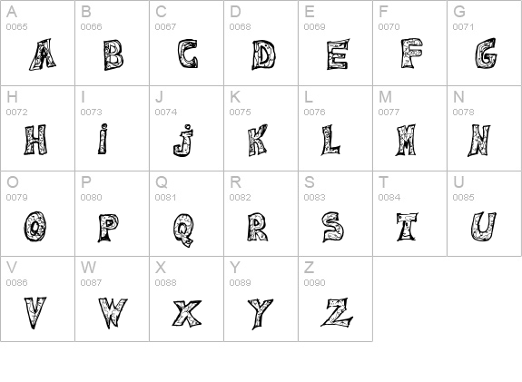 Emilie Regular uppercase A-Z preview