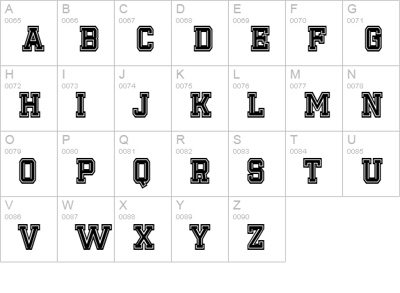 Emilio 20 uppercase A-Z preview