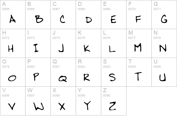 EmmettsHand Regular uppercase A-Z preview