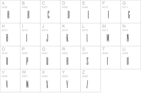 Empire-Regular uppercase A-Z preview
