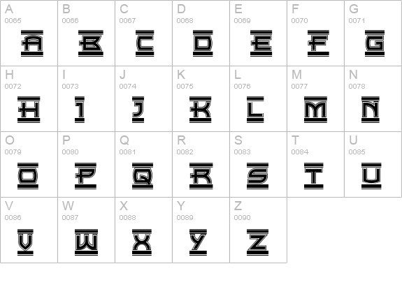 Empire State NF uppercase A-Z preview