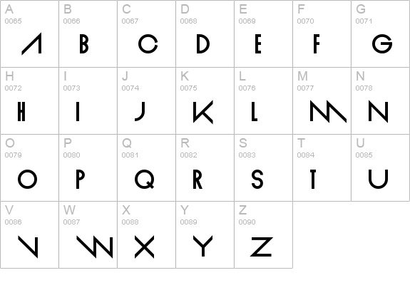 Empire Straight uppercase A-Z preview