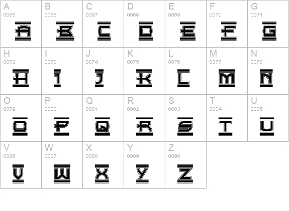 EmpireState uppercase A-Z preview