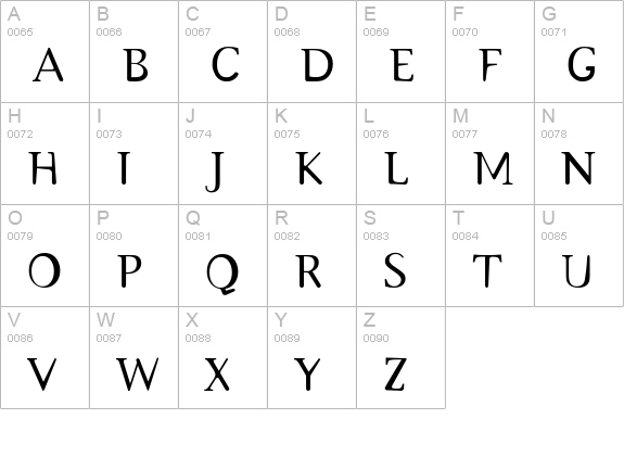 EmulateSerif uppercase A-Z preview