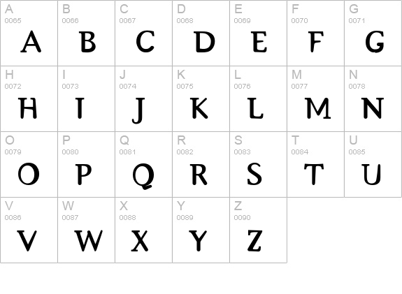 EmulateSerif-Bold uppercase A-Z preview