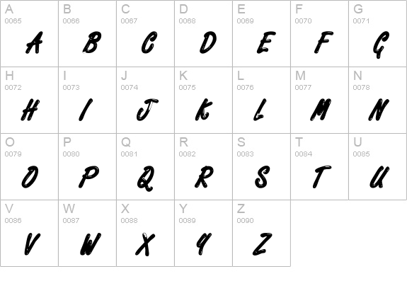 Encino Bold uppercase A-Z preview