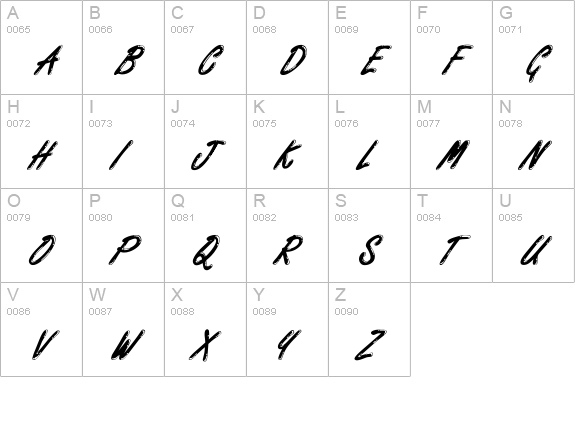 Encino Italic uppercase A-Z preview