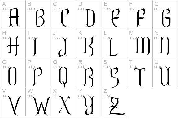 Endor uppercase A-Z preview