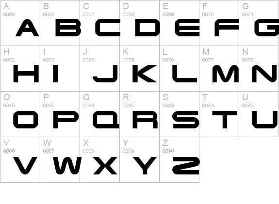 Endzone uppercase A-Z preview
