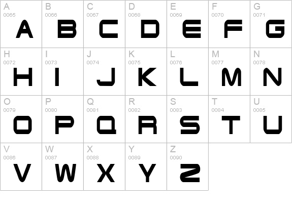 EndzoneCondensed uppercase A-Z preview