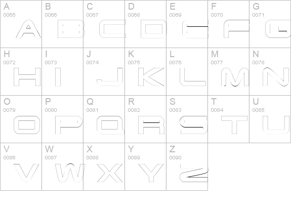 EndzoneOutline uppercase A-Z preview