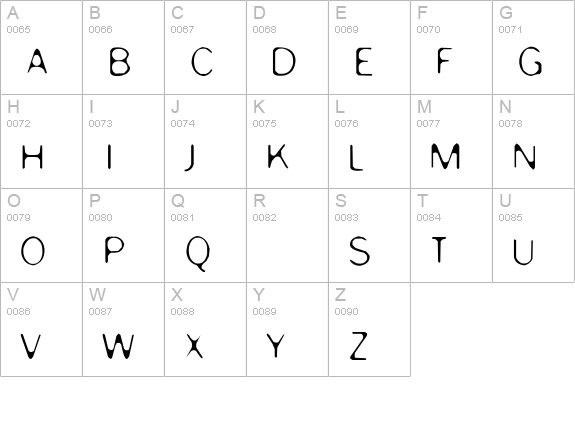Enervate uppercase A-Z preview