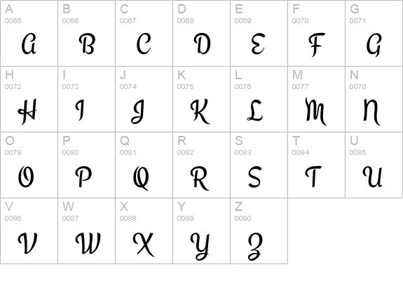 Engagement uppercase A-Z preview
