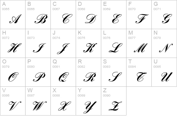 Englische Schreibschrift 2 VERSION ROMAIN Bold uppercase A-Z preview