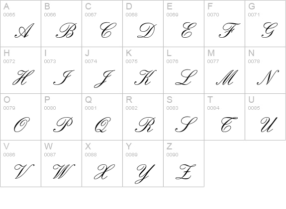 Englische Schreibschrift 2 VERSION ROMAIN Regular uppercase A-Z preview