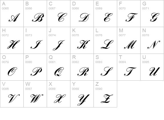 Englische Schreibschrift Bold uppercase A-Z preview