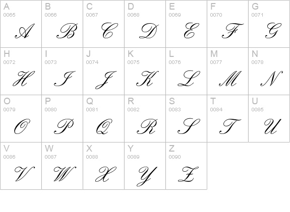 Englische Schreibschrift Regular uppercase A-Z preview