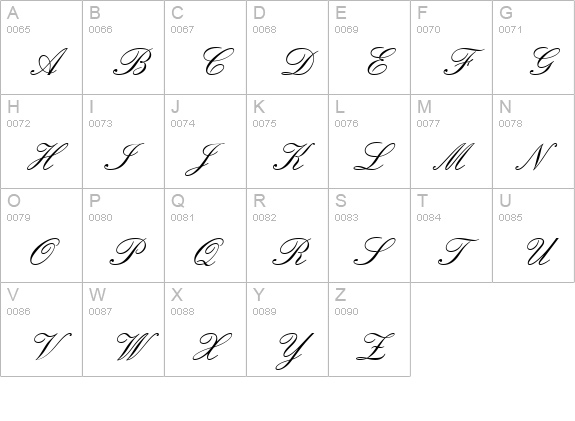 EnglischeSchT uppercase A-Z preview