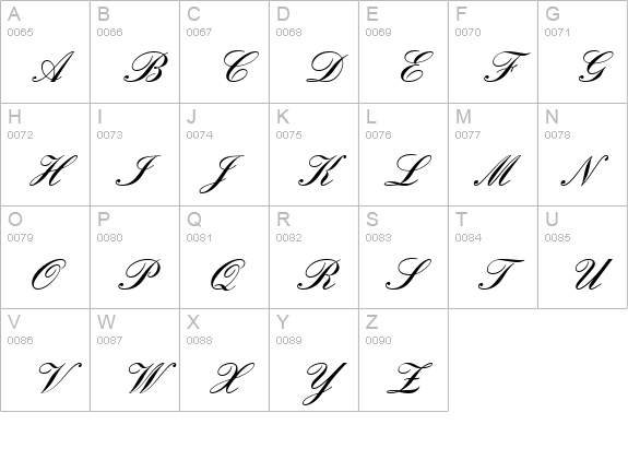 EnglischeSchTDemBol uppercase A-Z preview
