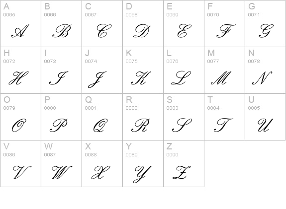 English uppercase A-Z preview
