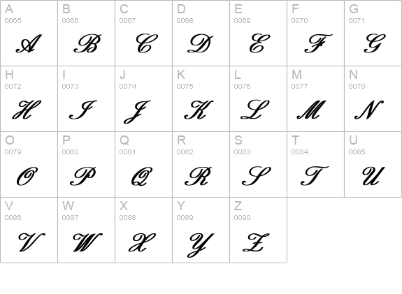 English Bold uppercase A-Z preview