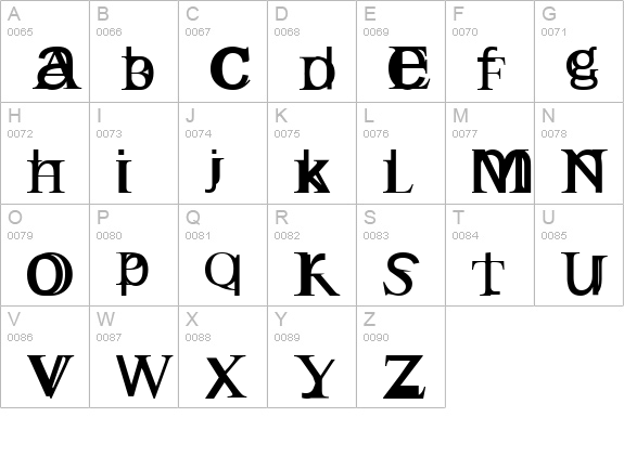 Englishgothic uppercase A-Z preview
