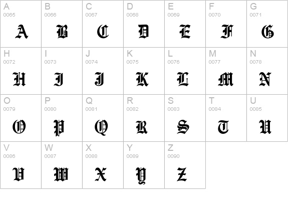 EnglishTowne uppercase A-Z preview