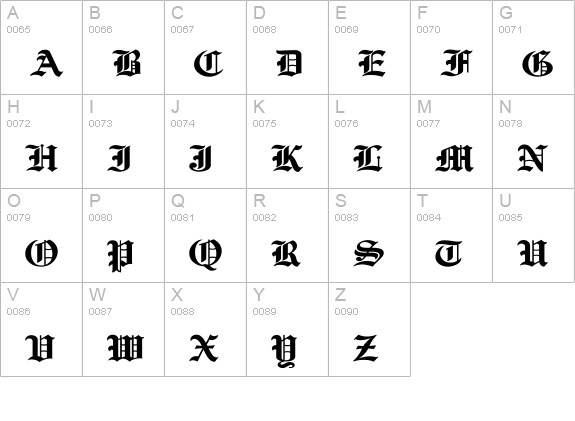 EnglishTowne-Normal Wd uppercase A-Z preview