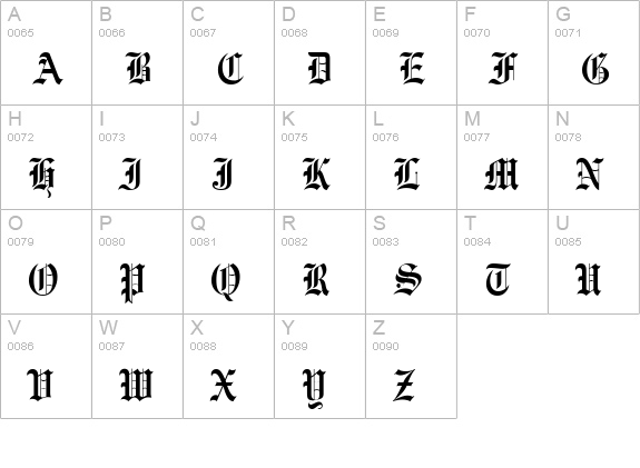 Engraved Normal uppercase A-Z preview