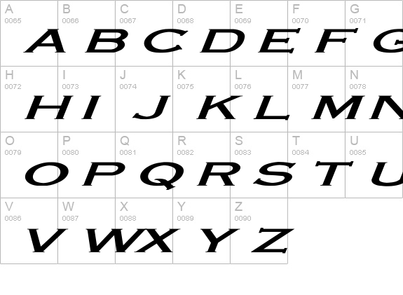 Engraver-Light Ex Bold Italic uppercase A-Z preview