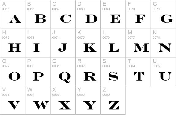 Engravers Bold uppercase A-Z preview