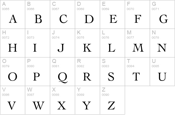 Engravers' Oldstyle 205 uppercase A-Z preview