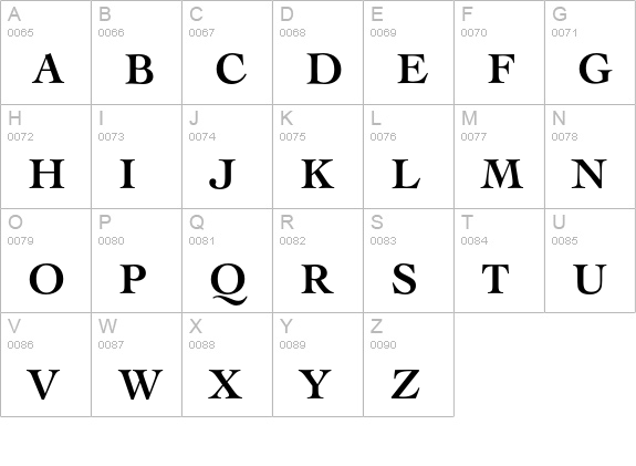 Engravers' Oldstyle 205 Bold uppercase A-Z preview