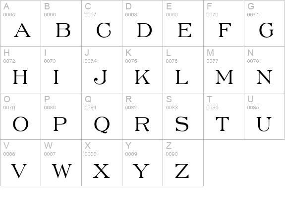Engravers' Roman uppercase A-Z preview