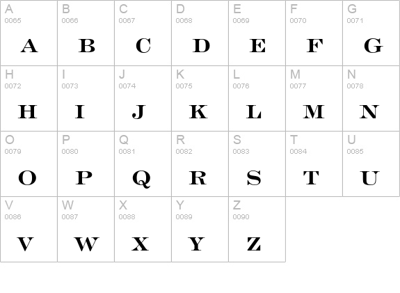 Engravers' Roman Bold uppercase A-Z preview