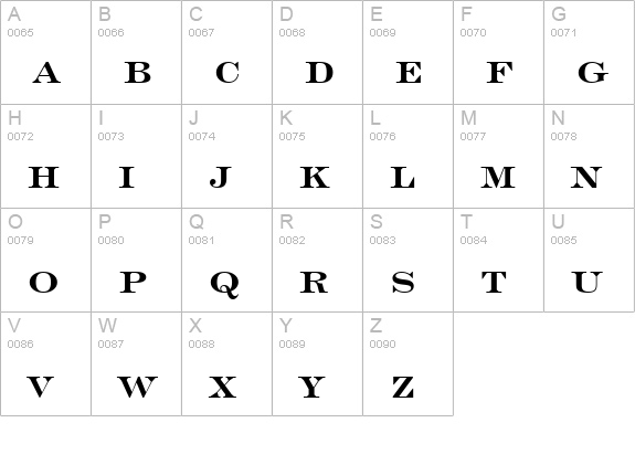 Engravers' Roman Bold BT uppercase A-Z preview