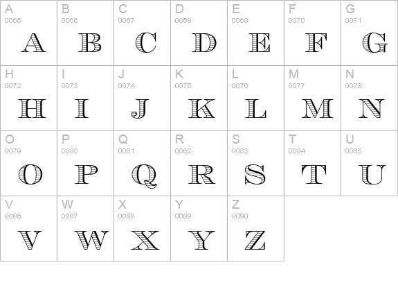 Engravers-Shaded uppercase A-Z preview