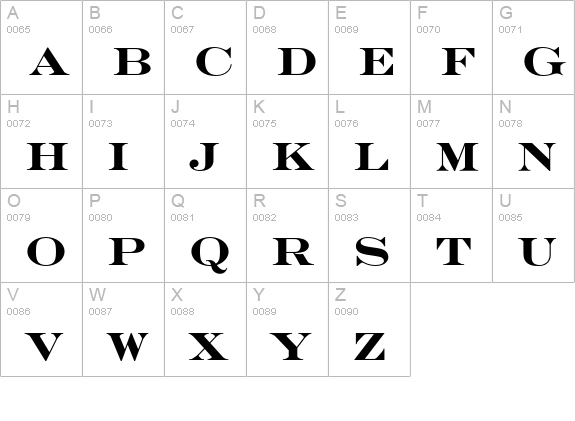 EngraversEF-Bold uppercase A-Z preview