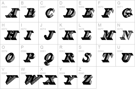 Engravier_Initials uppercase A-Z preview