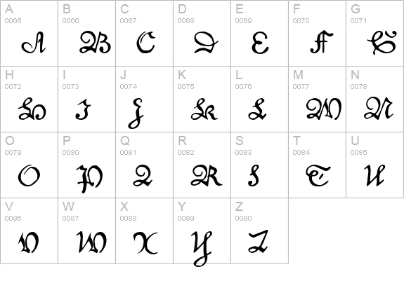 Engrossing uppercase A-Z preview