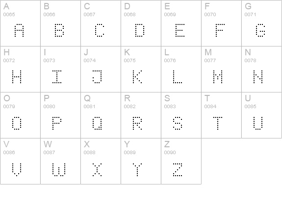 Enhanced Dot Digital-7 uppercase A-Z preview