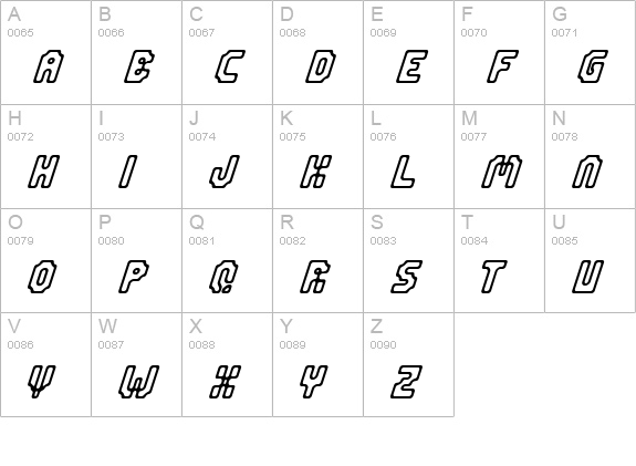 Eniltuo uppercase A-Z preview