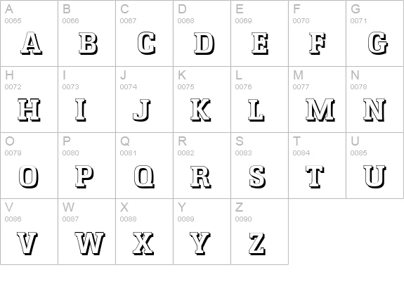 EnschedeShadow-Bold uppercase A-Z preview