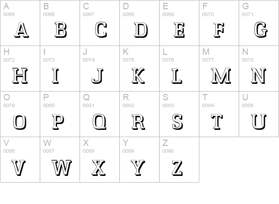 EnschedeShadow-Regular uppercase A-Z preview